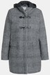 Toggle Button Zip Front Check Fully Lined Coat