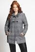 Toggle Button Zip Front Check Fully Lined Coat