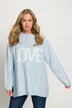 Pull, chiné, LOVE, col V, manches longues