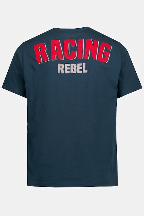 T-Shirt, Denim, Halbarm, Sportscar Rücken Print, Flamm Jersey, bis 8 XL