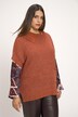 Pullover, meliert, Struktur, Oversized, Kragen, Halbarm