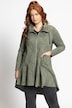 Gorilla Print Zip Front Ruffle Hem Tunic Sweatshirt
