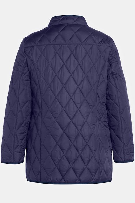 Check Lined Diamond Quilted Water Repellent Jacket | Quilted