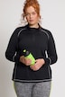 Sweat-shirt, col montant, fermeture éclair, manches longues, passe-pouces intégré