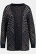 Stickad kofta, rutig, oversized, öppen modell, lång ärm