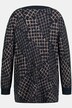 Stickad kofta, rutig, oversized, öppen modell, lång ärm