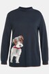 Pullover, Regular Fit, Hunde Motiv, Stehkragen, Langarm
