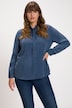 Tie Neck Denim Look Lyocell Blouse