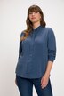Tie Neck Denim Look Lyocell Blouse