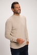 pullover, lange mouwen, geribde, opstaande kraag, structuurbreisel, t/m 8XL