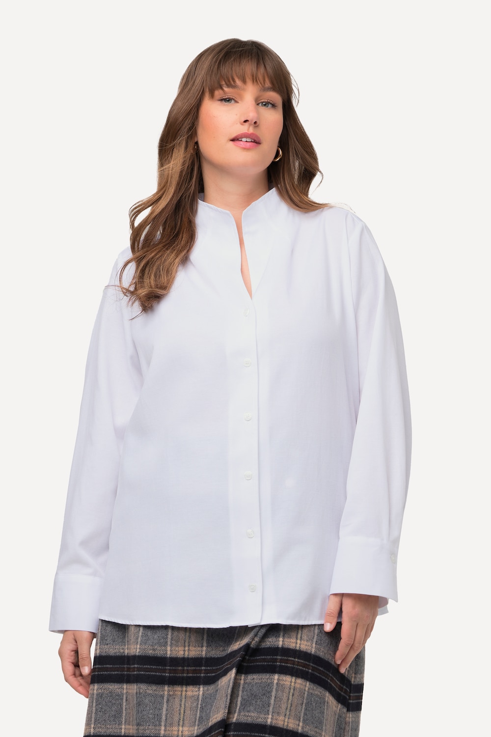 Große Größen Bluse, Damen, weiß, Größe: 54/56, Baumwolle/Polyester, Ulla Popken