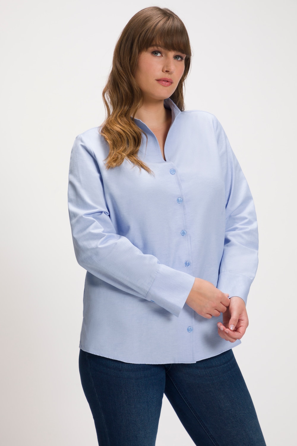 Große Größen Bluse, Damen, blau, Größe: 58/60, Baumwolle/Polyester, Ulla Popken