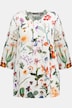 Tunica con fiori, scollo a girocollo e maniche a 3/4