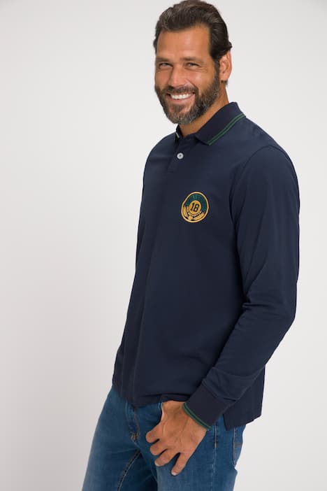 Poloshirt, Denim, Langarm, Piqué, Whiskey Patch