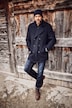Caban, vannavvisende ullblanding, knappestolpe, opptil 8XL