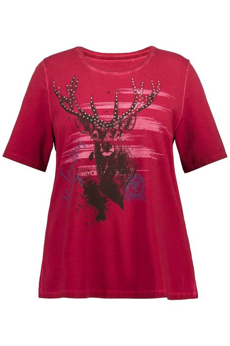 Tradiční tričko, srdce, jelen, Classic, kulatý výstřih, krátké rukávy