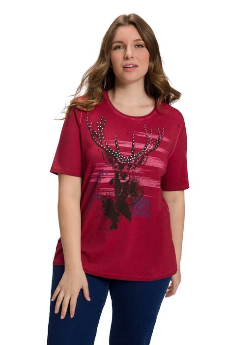 Tradiční tričko, srdce, jelen, Classic, kulatý výstřih, krátké rukávy