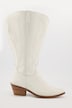 Bota tipo cowboy de piel, ancho de caña XXL, botas Western, con bordados, anchura H