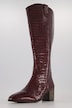 Lederstiefel, XXL-Schaft, Kroko-Prägung, Weite H