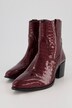 Botines de piel, repujado de cocodrilo, ancho H