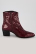 Botines de piel, repujado de cocodrilo, ancho H