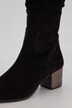 Lederstiefel, XL-Schaft, Veloursleder, Raffungen Weite H