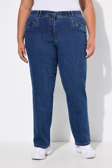 Mony Elastic Waist Zip Pocket Jeans