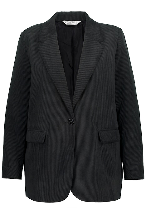 Manšestrový blejzr, rovný střih, klopový límec, dlouhé rukávy