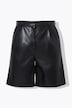 Bermuda en simili. Taille haute, jambe large