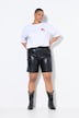 Bermuda en simili. Taille haute, jambe large