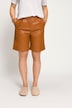 Bermudas, High Waist, weites Bein, Lederoptik