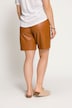 Bermudas, High Waist, weites Bein, Lederoptik