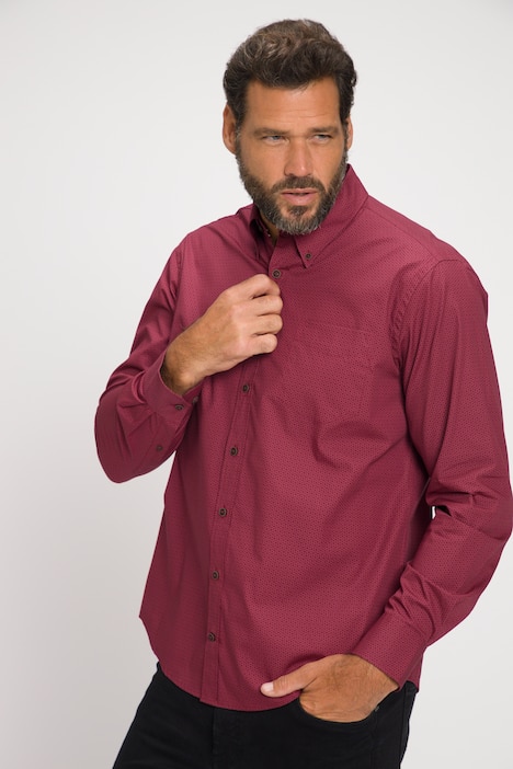 Hemd, Langarm, Minimal-Muster, Buttondown-Kragen, Modern Fit