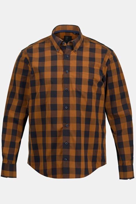 Chemise à Carreaux JP 1880 Coupe Modern Fit - Manches Longues, Col Boutonné - Style Bavarois Jusqu'au 8XL
