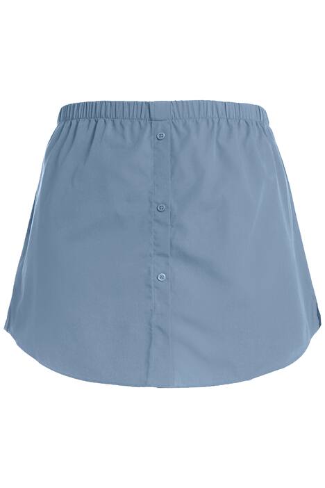 Prodloužení halenky, A střih, elastický pas, zaoblený lem