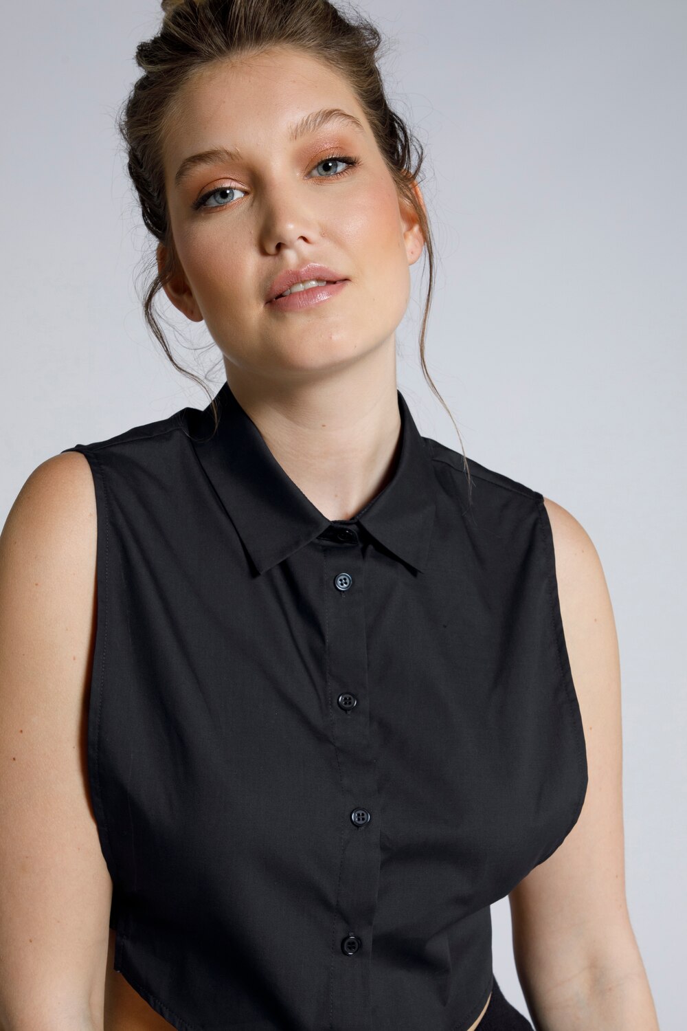 Stora storlekar bluskrage, Dam, svart, storlek: 58/60, Viskos/Polyester/Bomull, Ulla Popken