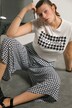 Houndstooth Print Divided Skirt