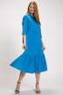 Midikleid, Volantsaum, Hemdkragen, 3/4-Arm