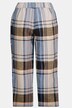 Leinenhose, Karo, verkürztes, weites Bein, Bundfalten