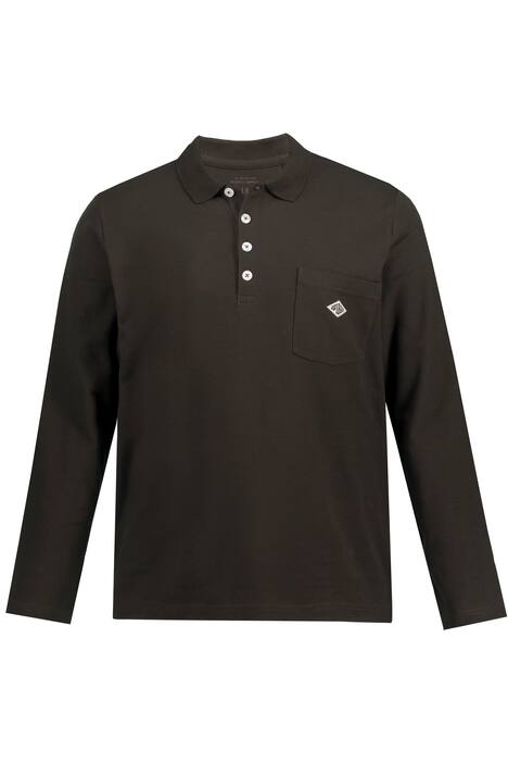 Polokošile, dlouhé rukávy, polo límeček, náprsní kapsa