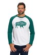 Tričko, dlouhé rukávy, dvoubarevné, potisk Bison