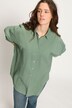 Mousseline blouse, oversized, overhemdkraag, lange mouwen