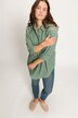 Mousseline blouse, oversized, overhemdkraag, lange mouwen