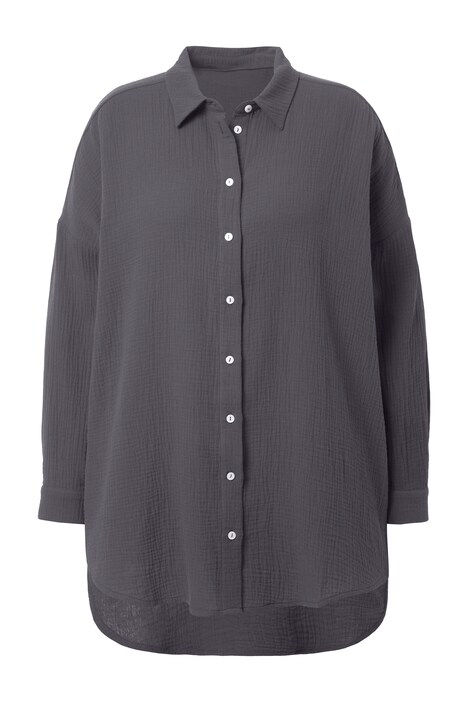 Mušelínová halenka, oversize, límeček, dlouhé rukávy