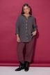 Musselin Bluse, oversized, Hemdkragen, Langarm