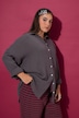 Musselin Bluse, oversized, Hemdkragen, Langarm