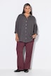 Musselin Bluse, oversized, Hemdkragen, Langarm