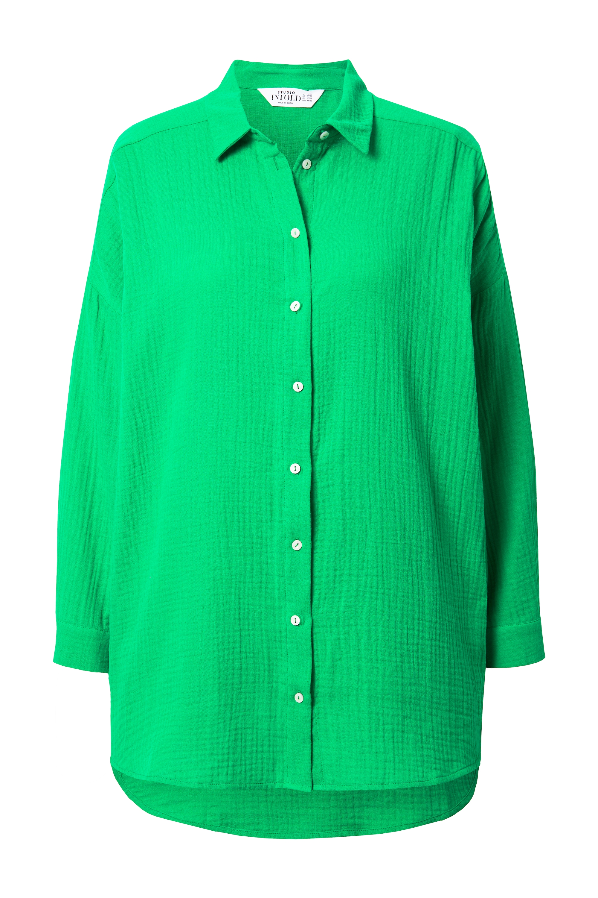 Studio Untold Damen große Größen Musselin Bluse oversized Hemdkragen