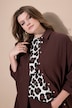 Mousseline blouse, oversized, overhemdkraag, lange mouwen