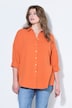 Mousseline blouse, oversized, overhemdkraag, lange mouwen